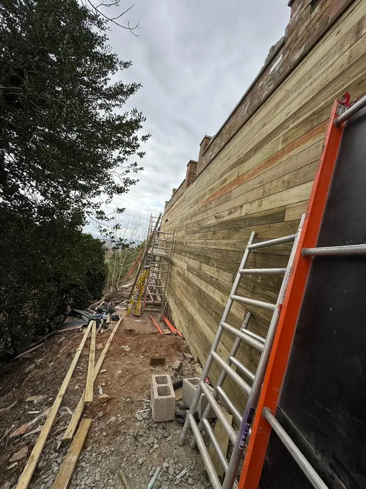 Timber-Clad Wall In Progress