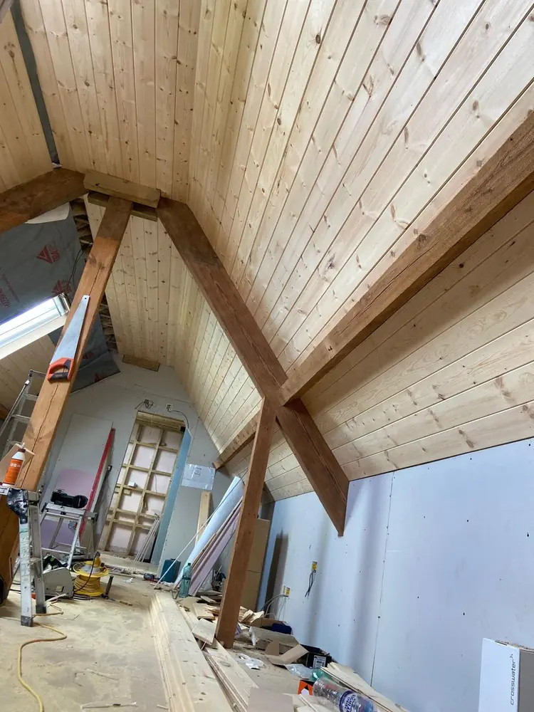 Tongue and groove pine panelling